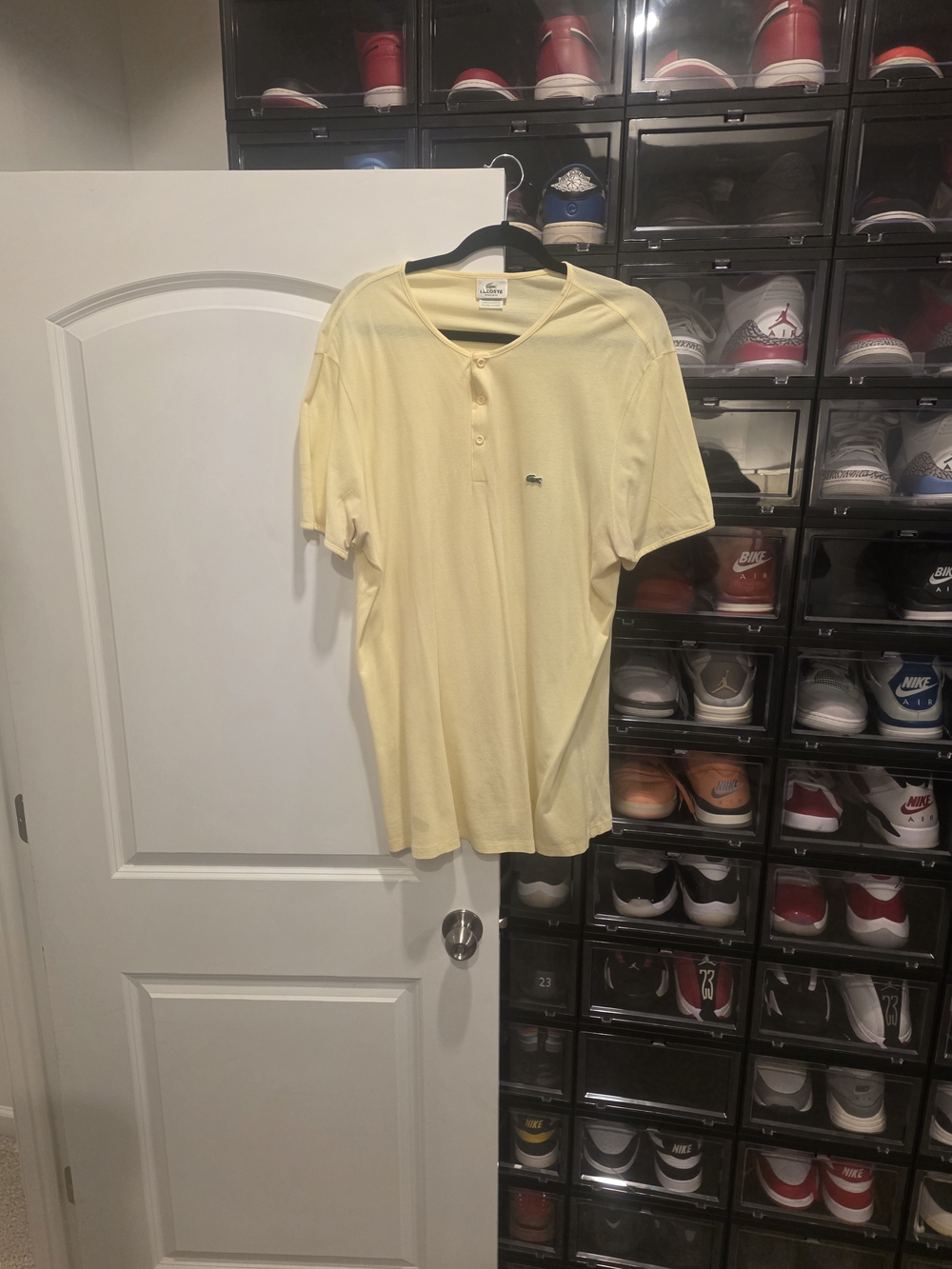 Lacoste Men’s Short-Sleeve Henley Polo - Light Yellow